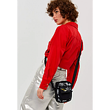 Сумка крос-боді через плече спортивна чорна сумка месенджер Korni унісекс чоловіча жіноча підліткова, фото 6