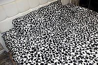 Теплое велюровое постельное белье Евро размера Crown - Шкура леопарда