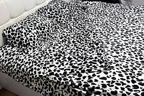 Тепла велюрова постільна білизна Євро розміру леопардова