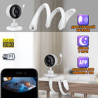Беспроводная WiFi камера видеонаблюдения Camera Tuya Q16 Full HD видеоняня с датчиком движения и звука MND