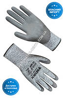 Перчатки "Anticut" синтетические серые с серым полиуретановым покрытием ACL9805 г.9 "б"