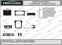Декоративные накладки салона (Хартман) Карбон для Ауди A3 2003-2012 гг