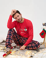 Мужская пижама со штанами - Мир и Любовь -парные пижамы для всей семьи