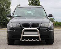 Кенгурятник QT006 (нерж.) 60 мм для BMW X3 E-83 2003-2010 гг