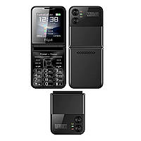 Телефон раскладушка SERVO Flilo4 Flip black English на 4 сим громкий мини телефончик с экраном 2,6"
