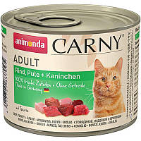 Вологий корм Animonda 200 г для дорослих котів з яловичиною індичкою та кроликом