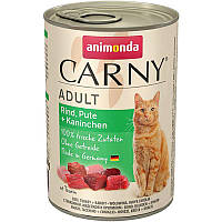 Вологий корм Animonda 400 г для дорослих котів з яловичиною індичкою та кроликом