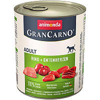 Вологий корм Animonda Анімонда ГранКарно Орідженал 800 г для дорослих собак з яловичиною та качиними серцями