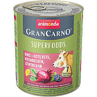 Вологий корм Animonda ГранКарно Суперфуд 800 г для дорослих собак з яловичиною червоним буряком ожиною та