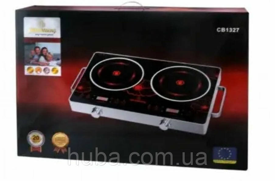 Інфрачервона плита Crownberg CB -1327 настільна на дві конфорки 2000W+2000W.