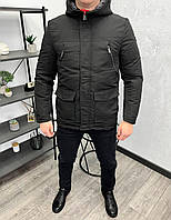 Мужская зимняя куртка Hugo Boss H4081 черная