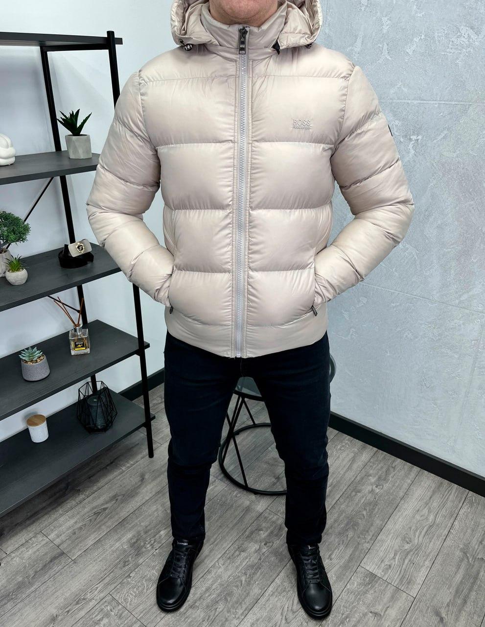 Чоловіча зимова куртка Hugo Boss H4082 сіра