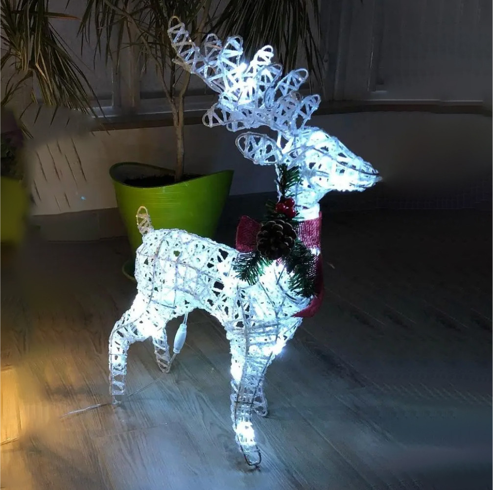 Світлодіодна декоративна фігура "Новорічний олень", 90см, 220V, IP40, фото 1