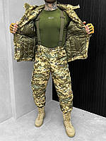 Военный зимний костюм на синтепоне sub zero пиксель, Форма армейская водоотталкивающая ВСУ пиксель 2XL