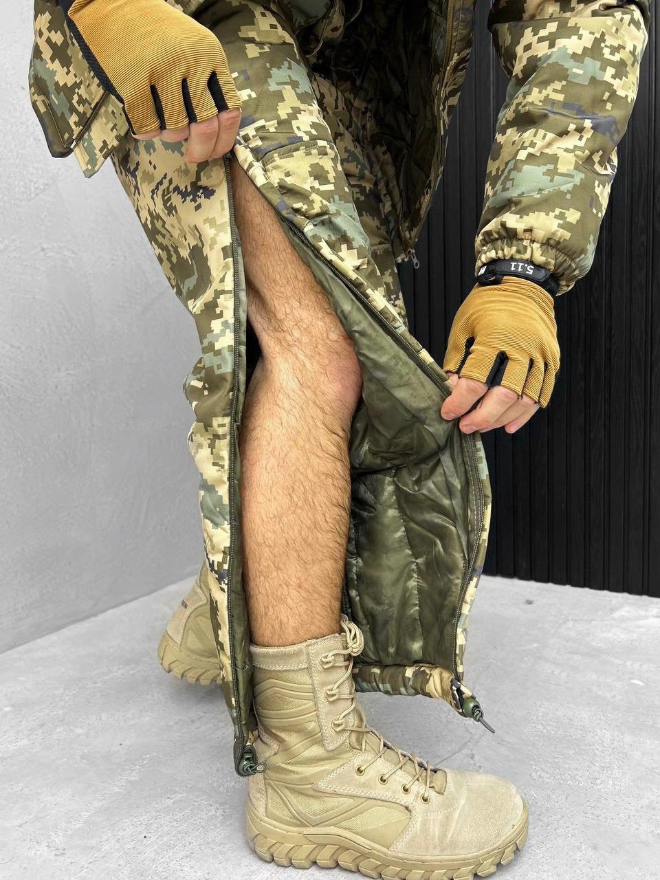 Военный зимний костюм на синтепоне sub zero пиксель, Форма армейская водоотталкивающая ВСУ пиксель 3XL - фото 10 - id-p2031182421