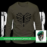 Военный реглан Ребра сердце олива потоотводящий (футболка с длинным рукавом)