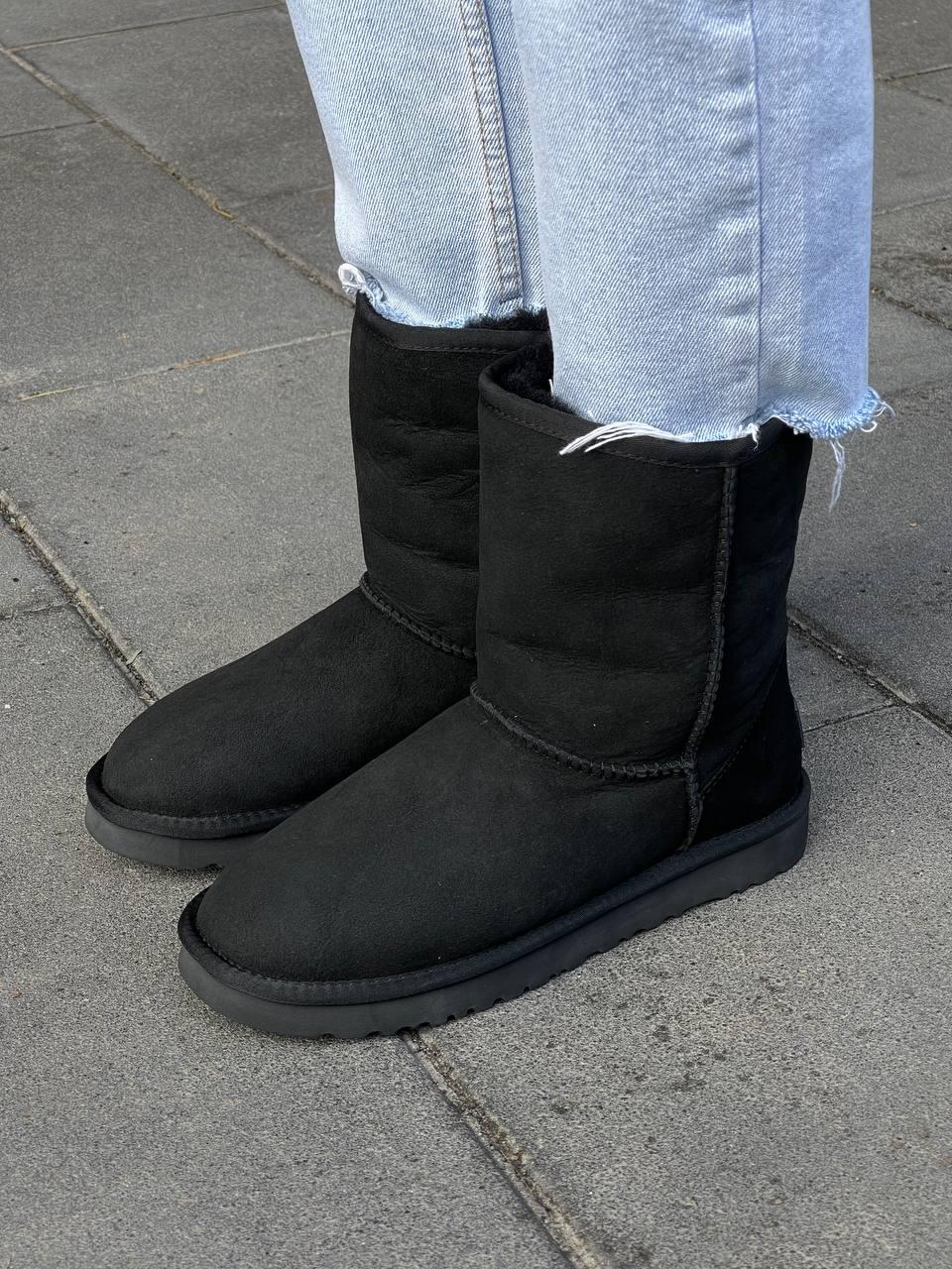 Ботинки мужские черные зимние UGG Short/High (04093)