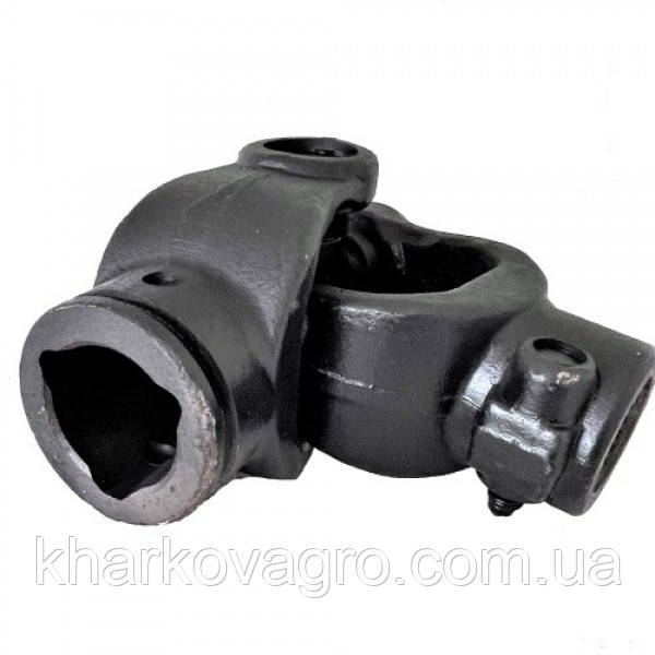 Шарнір карданний Гук коло d = 30 під шпонку / тригранна труба 55 мм 065.400 (хрестовина 35*98) J с/г, фото 1