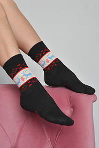 Шкарпетки махрові жіночі чорного кольору розмір 37-42 167991P