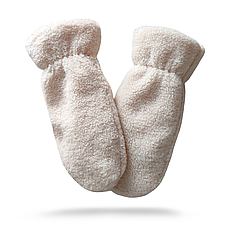 Жіночі молочні теплі рукавиці з хутра (Тедді)