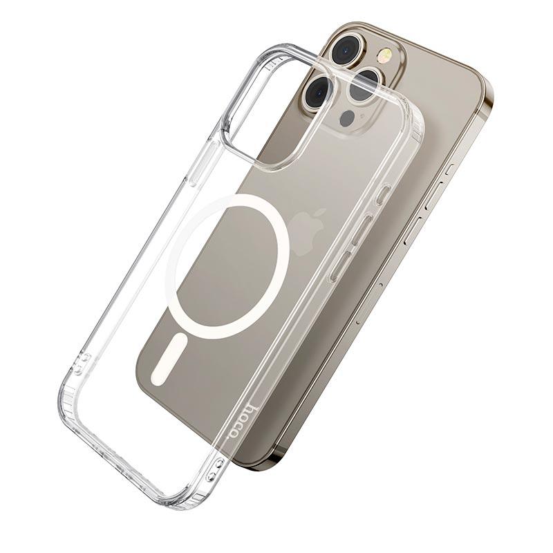 Чохол для iPhone15 Pro Max Hoco Magnetic series airbag anti-fall protective shell Прозорий
