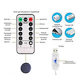 Гірлянда штора нитка Роса, з пультом, гачки, живлення від USB. 3x3 метри, тепле біле світло., фото 6