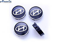 Ковпачки на диски Hyundai чорні об'ємні 60/55мм заглушки на литі диски