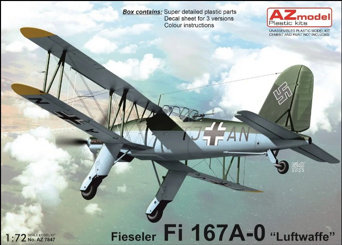 Пластикова модель 1/72 AZ model 7847 Fieseler Fi 167A-0 “Luftwaffe”