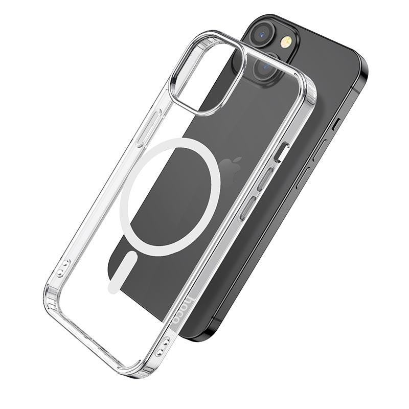 Чохол для телефона Hoco Magnetic series airbag anti-fall protective shell iPhone15 Plus Прозорий