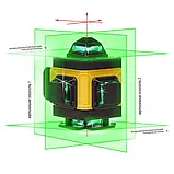 Лазерний 4D 16-лінійний зелений рівень, самовирівнювальний інструмент для вимірювання перетину ліній на 360, фото 5