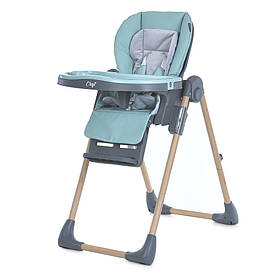 Стільчик ME 1115-W CRAFT Mint для годування, 5-точ.ремені, матрац, 2 колеса, шкір., м'ятний