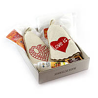 Подарунковий набір для сауни Love is, парний 6 предметів Luxyart Білий (2000000669922)