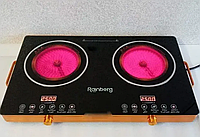 Електрична інфрачервона плита Rainberg RB-816 настільна сенсорна на 2 дві конфорки 5000W плита для кухні