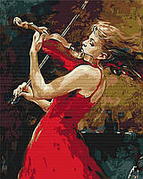 Картина за номерами "Дівчина зі скрипкою" 40х50 см Brushme Різнобарвний (2000001496084)