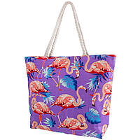 Женская пляжная тканевая сумка (3DETAL1812-9) 42х36х10,5 см Valiria Fashion Сиреневый (2000001456194)