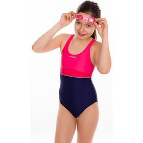 Дитячий спортивний купальник закритий 128 Aqua Speed Рожево-синій (2000002087014)