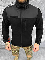 Тепла тактична кофта зимовий військовий одяг на флісі, Чорна армійська флісовка бойова мілітарі толстовка