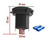 Адаптер з 12-24v на USB зарядка QC 3.0+PD Type-C 20W Вологозахист Ip67 Врізна, фото 5