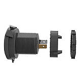 Адаптер з 12-24v на USB зарядка QC 3.0+PD Type-C 20W Вологозахист Ip67 Врізна, фото 7