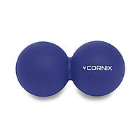 Двойной массажный мяч 12,6х6,3х6,3 см Cornix Темно-синий (2000002600787)