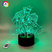 Ночник-светильник 3D "Курапика, Леорио, Киллуа и Гон из аниме «Хантер х Хантер" 20х16,5 см 3DTOYSLAMP