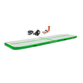 Надувний гімнастичний мат 500х100х15 см 4FIZJO Біло-зелений (2000002400325)