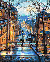 Картина за номерами Вечірнє місто після дощу 40x50 см Brushme Різнобарвне (2000002212577)
