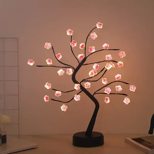 Настільний світильник від USB, 50 см, 36 Led, Бонсай дерево, DIY Auelife, Теплий білий / Новорічний лед нічник