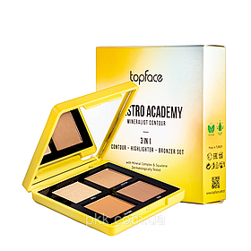 Палітра для контурингу обличчя Maestro Academy Mineralist Contour No 001 No 002 Sculpt 29.7 гр. topface Бежевий