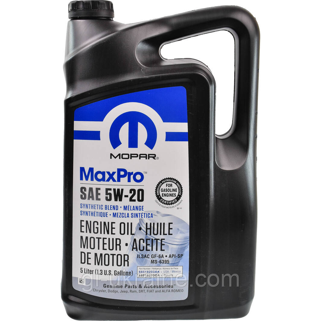 Моторна олива MOPAR MaxPro 5W-20 5 л, 68518203AA