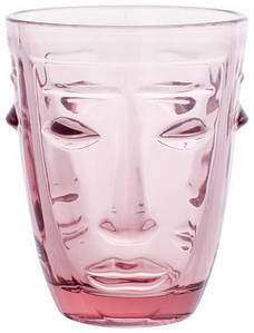 Набір 6 скляних склянок Ariadne "Face Pink" Ø 8, 2х10 см Bona (2000002640929)