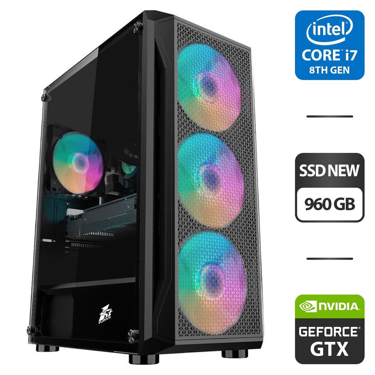 Ігровий ПК 1stPlayer X5 Firebase MT NEW/ i7-8700/ 32GB RAM/ 960GB SSD NEW/ GTX 1070 Ti 8GB/ 600W