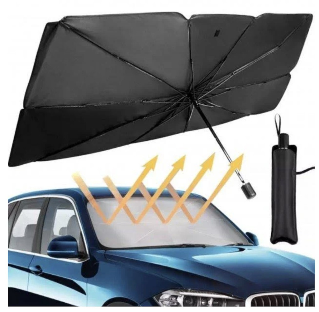 Парасолька на лобове скло в авто Car Umbrellas Чорний Сонцезахисна шторка Автомобільний козирок для захисту