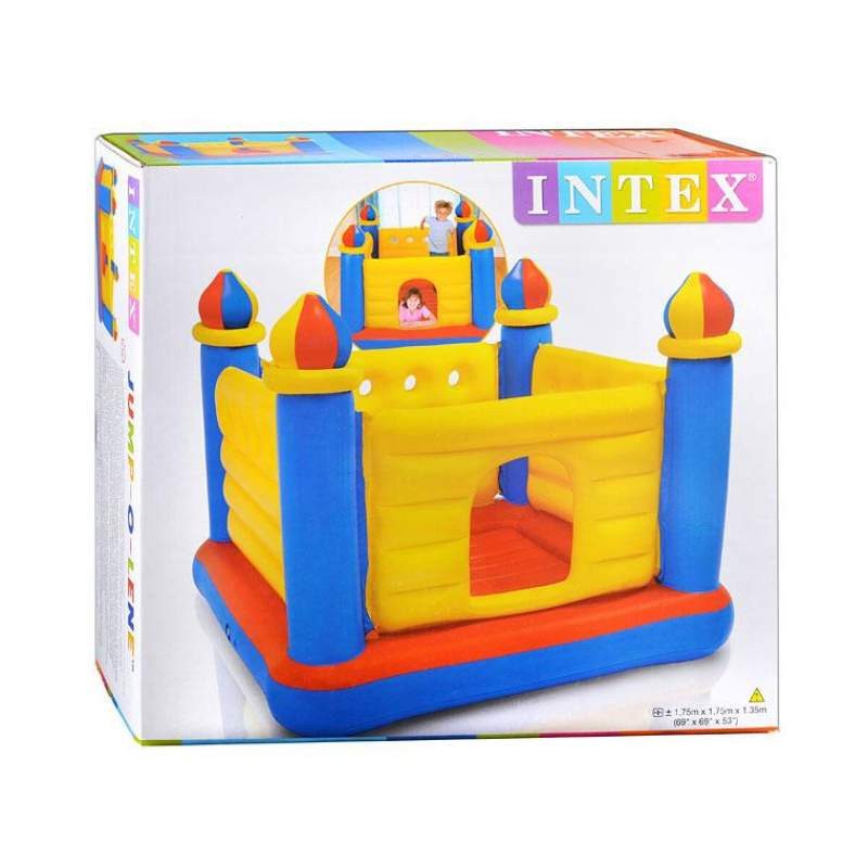 Дитячий надувний батут «Замок» 175x175x135 см Intex Різнобарвний (2000002220053)